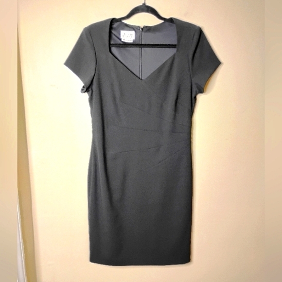 Vintage David Warren Black Dress 12 Tailored Classic Cocktail Career Party - Picture 4 of 8